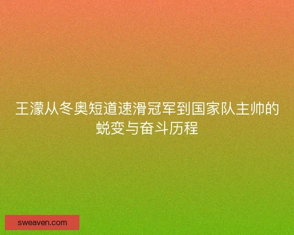 王濛从冬奥短道速滑冠军到国家队主帅的蜕变与奋斗历程